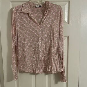 J. Crew Pink Floral Button Down Shirt